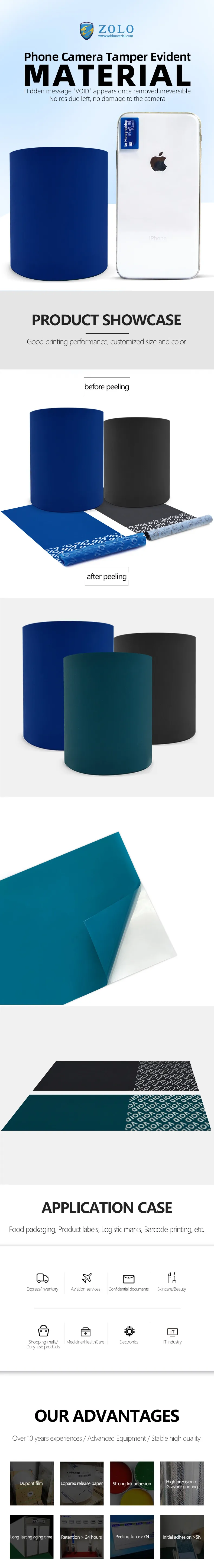 Phone Camera Label Paper No Residue