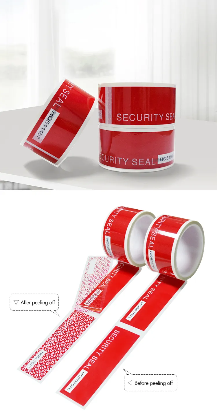 tamper tape， Security seal Demonstrate its features: when peel off, the hidden 